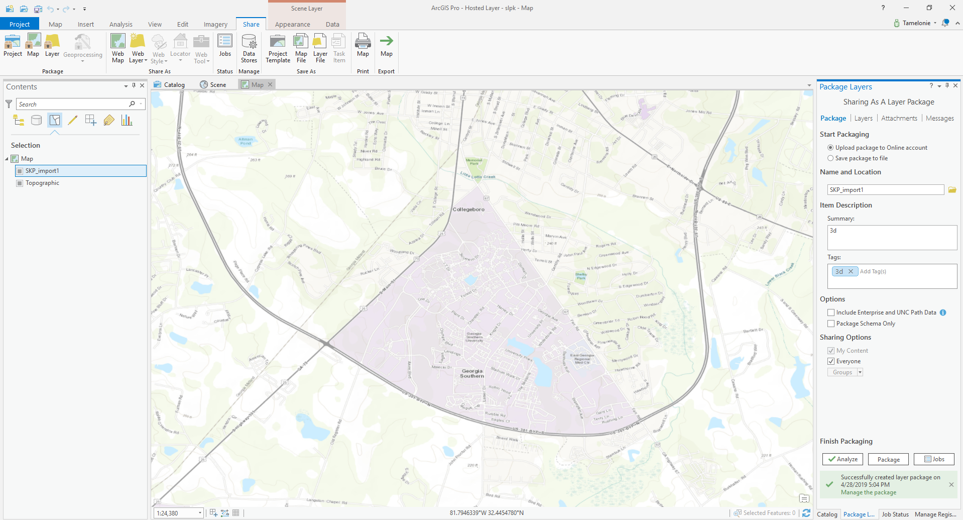 Snapshot of ArcGIS Pro 